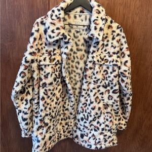 Billabong Cozy Days Leopard Print Fleece Jacket